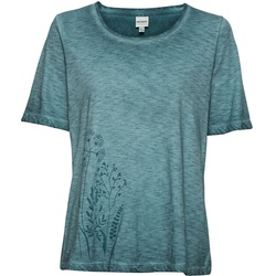 Baumwoll-Shirt, Druck petrol, 52/54