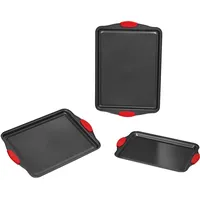 Vevor Backformen-Set 3-teilig antihaftbeschichtete Kochgeschirrplatten und -bleche aus Karbonstahl,