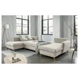 miuform Wohnlandschaft mit Schlaffunktion Scandic Lagom | beige | Maße (cm): B: 312 H: 90