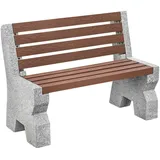 Dehner Granit-Gartenbank, 2-Sitzer, ca. B114/H75/T52 cm, Granit/WPC, grau/braun