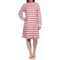 normann Frottee Nachthemd Gestreift Rosa 40-42
