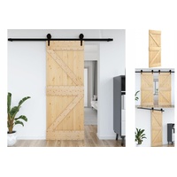 vidaXL Zimmertür Tür 95x210 cm Massivholz Kiefer Schiebetür Innentür Innenraum-Tür Holz braun