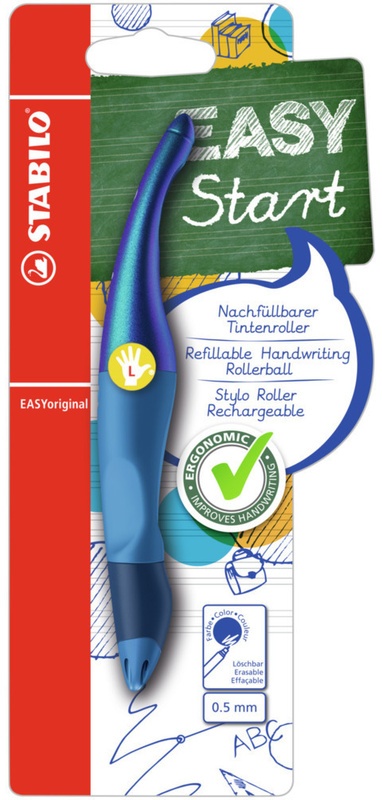 Ergonomischer Tintenroller Für Linkshänder - Stabilo Easyoriginal Holograph Edition In Blau -  Einzelstift - Schreibfarbe Blau (Löschbar) - Inklusive