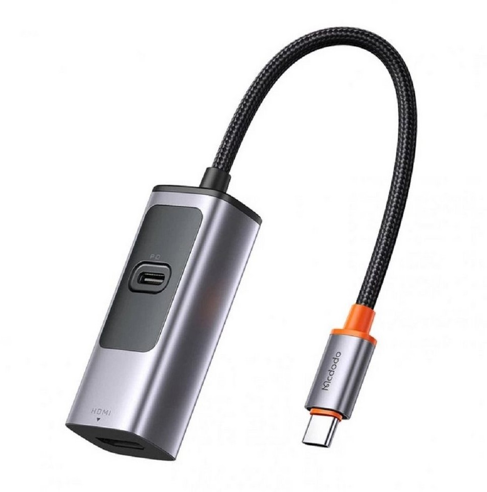 mcdodo 2 in 1 100W PD + USB Type C HDMI USB Hub HDMI auf USB-C Smartphone-Adapter grau