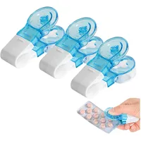 Portable Pill Taker Tragbare Pillendose, Tablettenausdrücker Mit Aufbewahrungsbox, Pillendruckknopf Für Blisterpackungen, Pillenlocher Mit Behälter, Pillenpicker Für Einfaches Tragen (3 Stück)