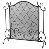 Kaminschutzgitter Maison BROCANTE Funkenschutz Vintage Kamingitter Eisen Antik 70 × 69 cm Landhausstil Kaminschirm Funkenschutzgitter Kamin Antikoptik Shabby Chic Feuerschirm Dekoration Kaminofen