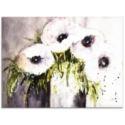Glasbild ARTLAND "Lila Mohn in Vase", lila (farbe bild(er): lila), B:60cm H:45cm, Bilder, in verschiedenen Größen