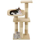 vidaXL Katzen-Kratzbaum mit Sisal-Kratzsäulen 65 cm Beige