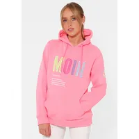 Zwillingsherz Sweatshirt, mit aufgesticktem „Moin“-Schriftzug in Neonfarben Zwillingsherz pink