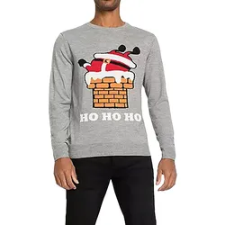 Herren Strick-Pullover mit weihnachtlichem Muster Weihnachts-Pullover Freizeit-Sweater 979440 Grau - 48/50
