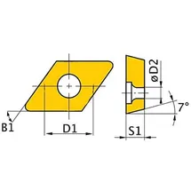 Optimum DCMT070204 Schneideplatten, 4 Stück