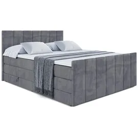 altdecor Boxspringbett MOETI-Z KING - 160x200 - H3/H4 - Dunkelgrau