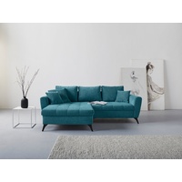 INOSIGN Ecksofa »Lörby L-Form«, auch mit Aqua clean-Bezug, feine Steppung im Sitzbereich, lose Kissen blau