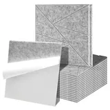 Akustikpaneele Filz Selbstklebend 18 Stück, 30 x 30 x 0,9 cm Schallabsorber Wandpaneele, Dreieckmuster, Grau