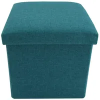 Mobili Rebecca Puff Würfelsitz faltbar Stoff 29 x 31 x 31 cm Hellblau/Türkis