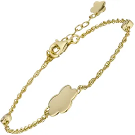 Jobo Blume Armband vergoldet mit 2 Zirkonia 22 cm