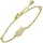 Jobo Blume Armband vergoldet mit 2 Zirkonia 22 cm