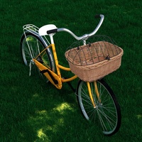 Susany Fahrrad-Frontkorb mit Deckel 50×45×35 cm Naturweide Fahrradkorb Weidenkorb für Vorne Transportkorb Weidenfahrradkorb Lenkerkorb Hundekorb