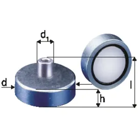 kompatible Ware Beloh Neodym Magnet Flachgreifer mit Gewindebuchse 20 x 6,0 / 13,0mm