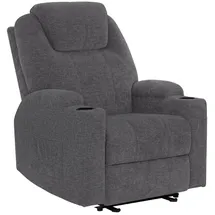 MCombo Relaxsessel M MCombo Chenille 92 x 109 x 97 cm Grau elektrisch mit Liegefunktion und Vibration