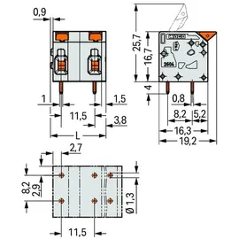 WAGO 2604-1505 Printklemme 4mm2 Polzahl 5 1St.