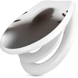 banjado Familien WC Sitz mit Absenkautomatik 44,9x37,1cm - Klobrille mit Kindersitz aus hochwertigem Polypropylen - Toilettendeckel mit Kinder Toilettensitz integriert - Motiv Schattenspiel
