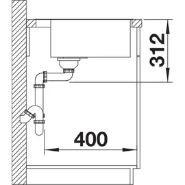 Blanco Subline 500-IF/A SteelFrame weiß + Excenterbetätigung + InFino