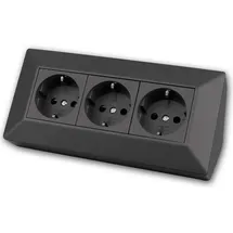 ChiliTec Steckdosenblock 3-fach Schwarz