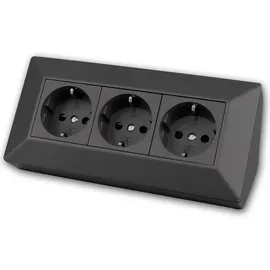 ChiliTec Steckdosenblock 3-fach Schwarz