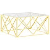 furnicato Gold Edelstahl und Glas 80 x 40 cm