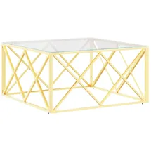 furnicato Gold Edelstahl und Glas 80 x 40 cm