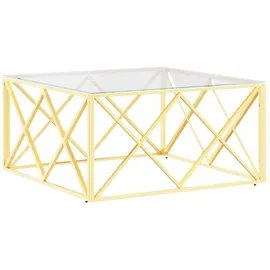 furnicato Gold Edelstahl und Glas 80 x 40 cm