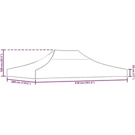 vidaXL Partyzelt-Dach 4x3 m Anthrazit 270 g/m2