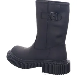Camper Stiefel Biker-Bootie Schlupfstiefel schwarz Leder - Schwarz