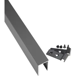 Kiehn-Holz Sichtschutzelement KIEHN-HOLZ, schwarz (anthrazit, aluminiumfarben), H:180cm, Aluminium, Kunststoff, Metall, WPC (Holz-Kunststoff-Komposit), Zaunelemente, LxH: 556x180 cm, Pfosten zum Einbetonieren