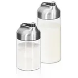 Aelga Zucker- und Sahnespender-Set 350 ml und 210 ml,Zuckerdose Beschwerter Ausgießer, für Kaffee, Tee und Backen