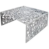 riess-ambiente Couchtisch ABSTRACT 60cm silber, Wohnzimmer · Metall · eckig · Handarbeit · Gap Design · Modern silberfarben