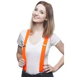 Hosenträger mit 3 Clips Klips Y-Form viele Farben Herren Braces Damen Hose Jeans günstig Fasching Oktoberfest Fassnacht Karneval schwarz weiß black white neon gold silber neongrün neongelb neonorange neonpink (neonorange) - Einheitsgröße