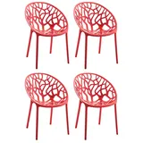 CLP Gartenstuhl Hope Sessel 59 x 59 x 80 cm rot 4 St.