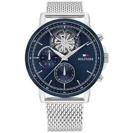 Tommy Hilfiger Multi Zifferblatt Quarz Uhr für Herren Kollektion mit Edelstahlarmband Edelstahlarmband - 1710609