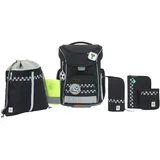 Lässig Schulranzen Set 7-teilig, Slim Unique black