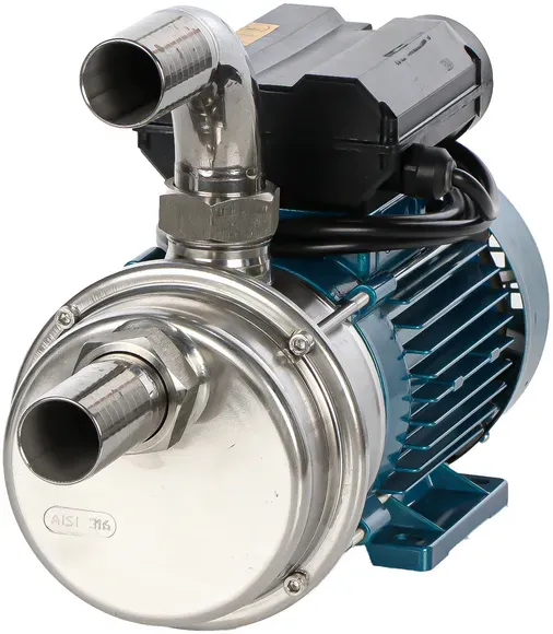 Tellarini ALT 30  Elektrische Edelstahl-Umfüllpumpe  Gerade + gebogene Edelstahl-Anschlüsse  400 V  Wählen Sie Ihre Anschlüsse!