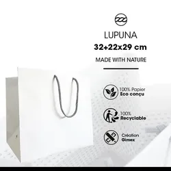 Boutique-Tasche für Gastronomen Lupuna Kordelgriffe Papier 32 + 22 x 29 cm je 120 - Gimex