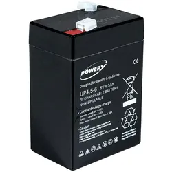 Powery Blei-Gel-Akku für Boote Modellbau Wohnmobile Hobby Camping 6V 4,5Ah (ersetzt auch 4Ah 5Ah)