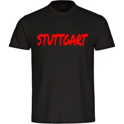 multifanshop Kinder T-Shirt - Stuttgart - Textmarker - Druck rot - Kind