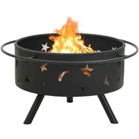 vidaXL Feuerkorb Ø 76 cm Schwarz
