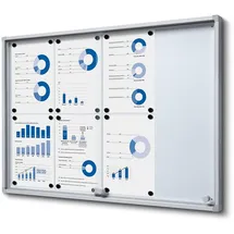 Showdown Displays Exposicionate Magnetischer Schaukasten für Innenräume Slim mit Schiebetüren mit Sicherheitsecken 8 x A4
