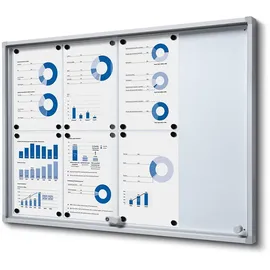 Showdown Displays Exposicionate Magnetischer Schaukasten für Innenräume Slim mit Schiebetüren mit Sicherheitsecken 8 x A4