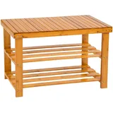 Tectake Schuhbank 70 x 46 x 28 cm braun / lackiert