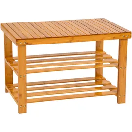 Tectake Schuhbank 70 x 46 x 28 cm braun / lackiert